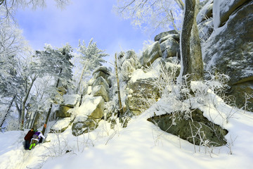 雾凇 冰雪风光 雪景 蓝天白云