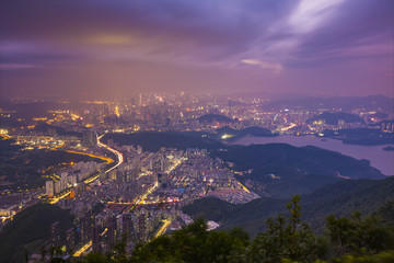 深圳城市建筑群夜景