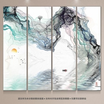 寫意中式禪意水墨畫