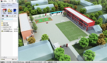 小學(xué)鳥瞰圖3dmax模型