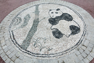 熊猫图案 路面
