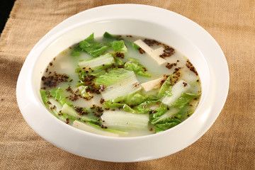 麻油小白菜炖豆腐