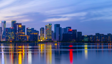 杭州钱江新城CBD建筑夜景