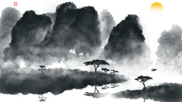 新中式寫意水墨畫