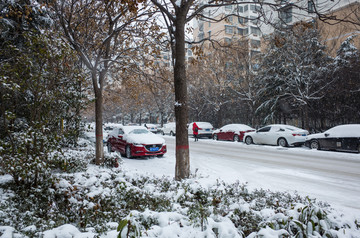 大雪城市街道