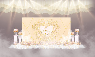 香檳色婚禮背景 羽毛婚禮