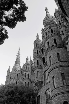 金色城堡 黑白影像