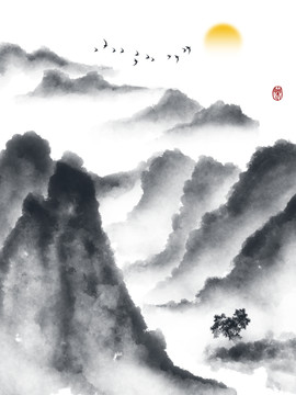新中式寫意水墨畫