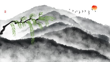 新中式寫意水墨畫