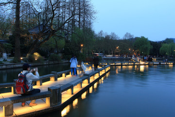 杭州西湖夜景 西湖 灯光 夜景