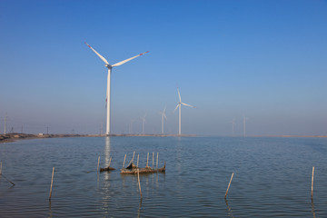 风力发电场 湿地风力发电