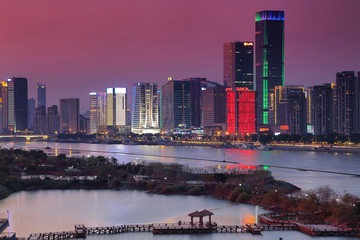 福州花海公园城市风光夜景