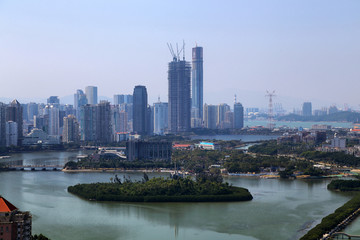 厦门筼筜湖城市风光