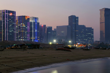 厦门观音山黄昏夜景