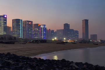 厦门观音山黄昏夜景