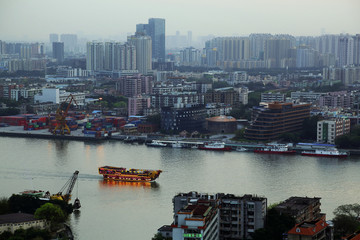 广州城市风光夜景船