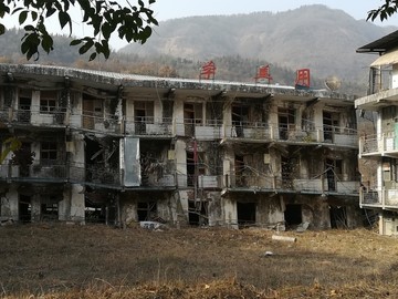 被地震破壞的北川老縣城