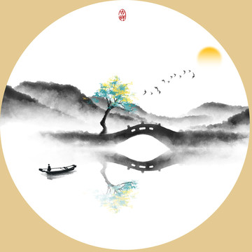 新中式寫意水墨畫