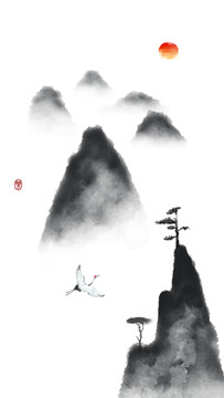 新中式寫意水墨畫