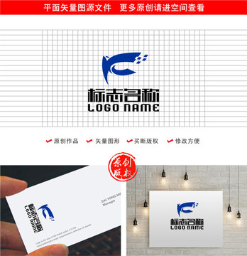 YKF字母K標(biāo)志飛鳥logo