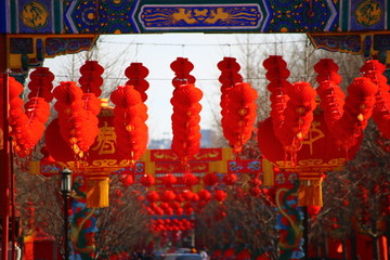地壇古建紅燈籠陣列