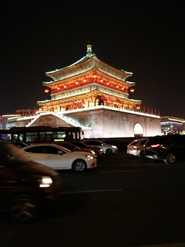 西安 钟楼 鼓楼 周边 夜景