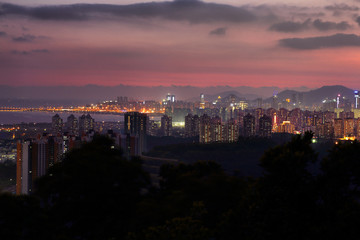 深圳梅林山城市风光夜景