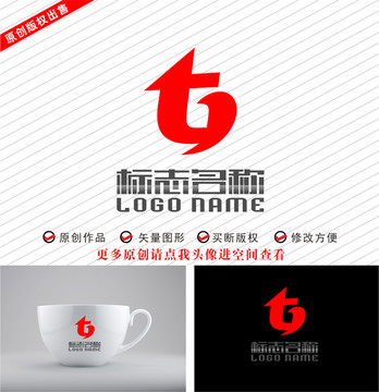 TG字母GT标志铜钱鸟logo