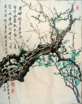 國(guó)畫(huà)綠梅