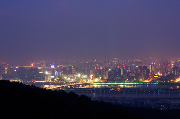 长沙岳麓山城市风光夜景