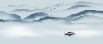 意境山水 水墨畫