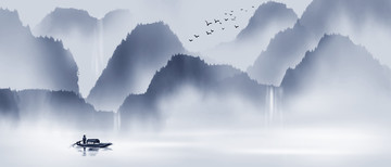 水墨遠(yuǎn)山 意境山水