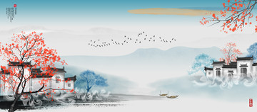 夢(mèng)里徽州 禪意山水畫(huà) 水墨山水