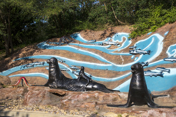 海洋生物雕塑 海狮4