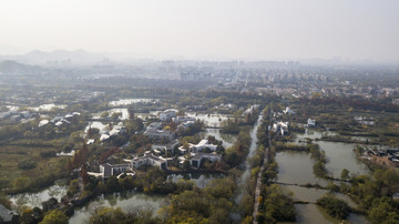 浙江杭州西溪湿地航拍