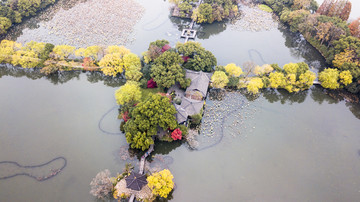 浙江杭州西湖航拍