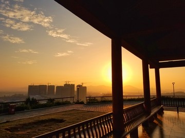 公园朝阳 城市日出 晨练 生活