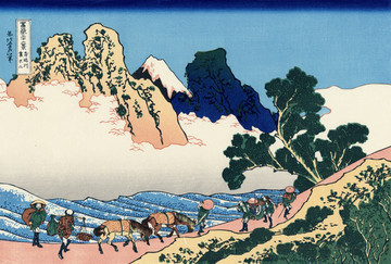 北斋 富士山后河流浮世绘