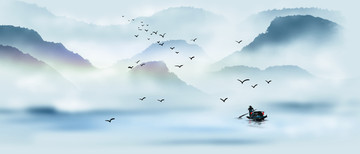 中國風(fēng)水墨山水畫