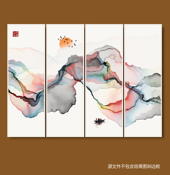 簡約禪境水墨畫