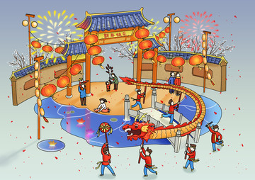 原創(chuàng)手繪春節(jié)素材