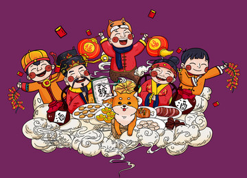 原創(chuàng)狗年春節(jié)素材