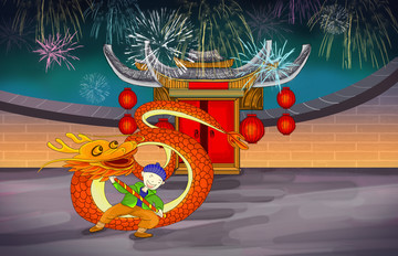 元宵節(jié)插畫背景
