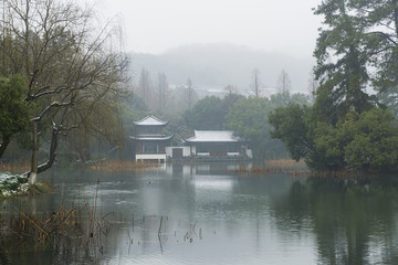 西湖雪景