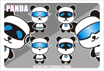卡通熊猫智能熊猫