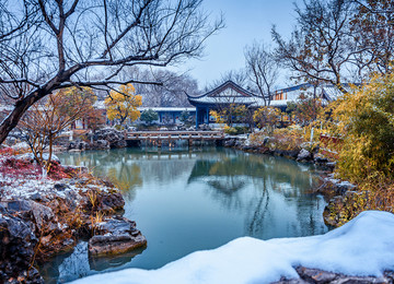 江南园林雪景