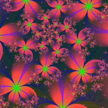 分形數(shù)碼印花花卉