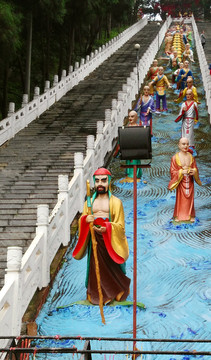 绵阳圣水寺 台阶 塑像