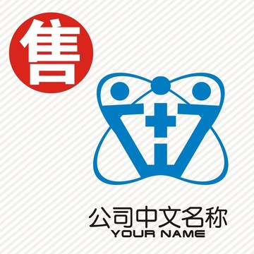 XW十字人医疗助logo标志