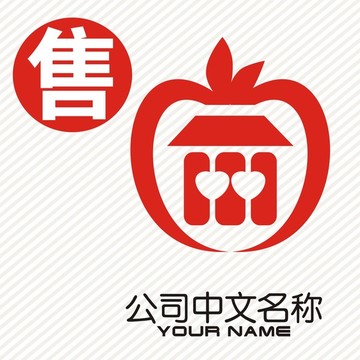 苹果心屋logo标志